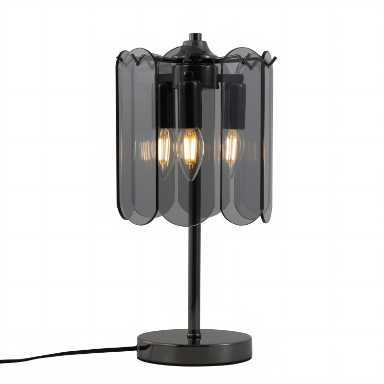 Apa masalah kanggo nglumpukake kacamata meja sing smoky 3-lampu kanggo amben?