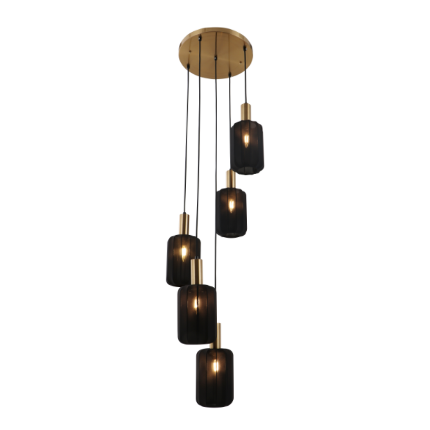 Lampu Pendant Tembaga 5-Cahya