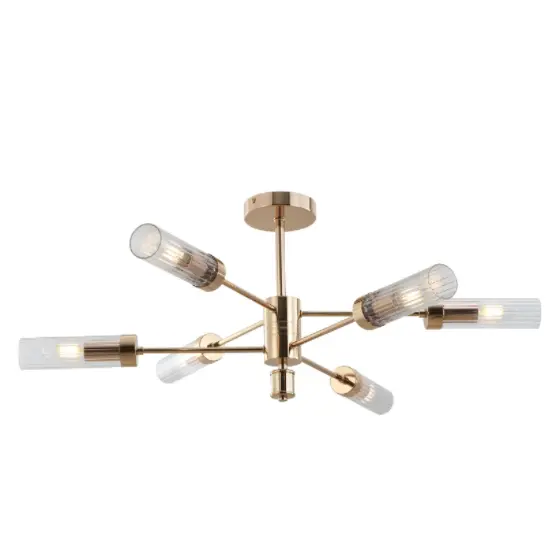 6-Shade Gold Gold Cahya Lampu