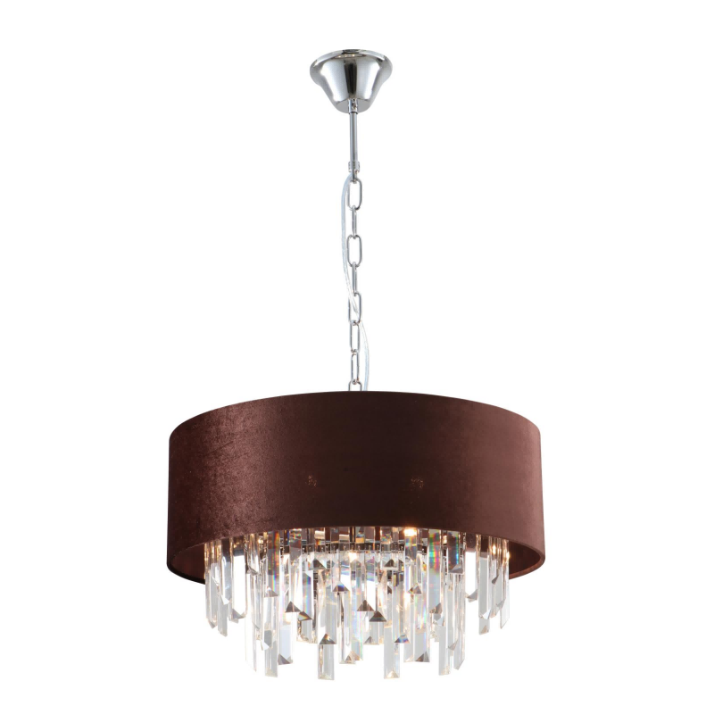 7-lampu K9 ​​Crystal Velvet Shades Chandelier