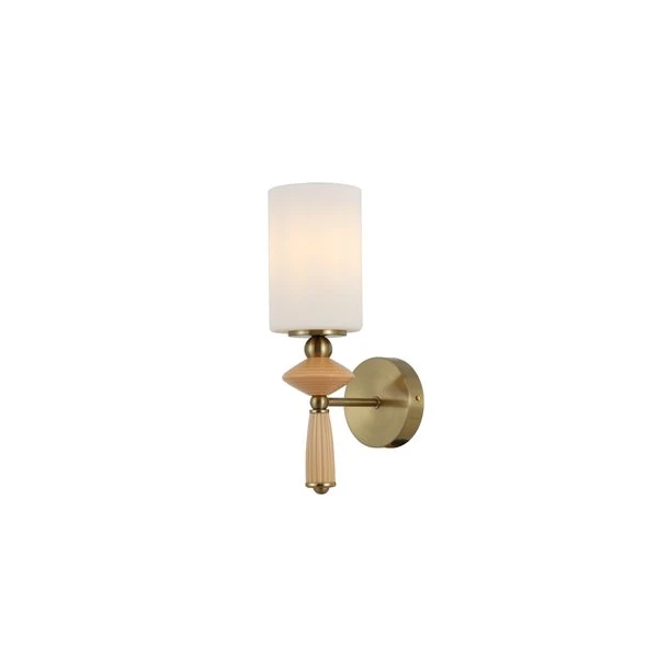 Kuningan Wall Sconce karo Opal Kaca Shade
