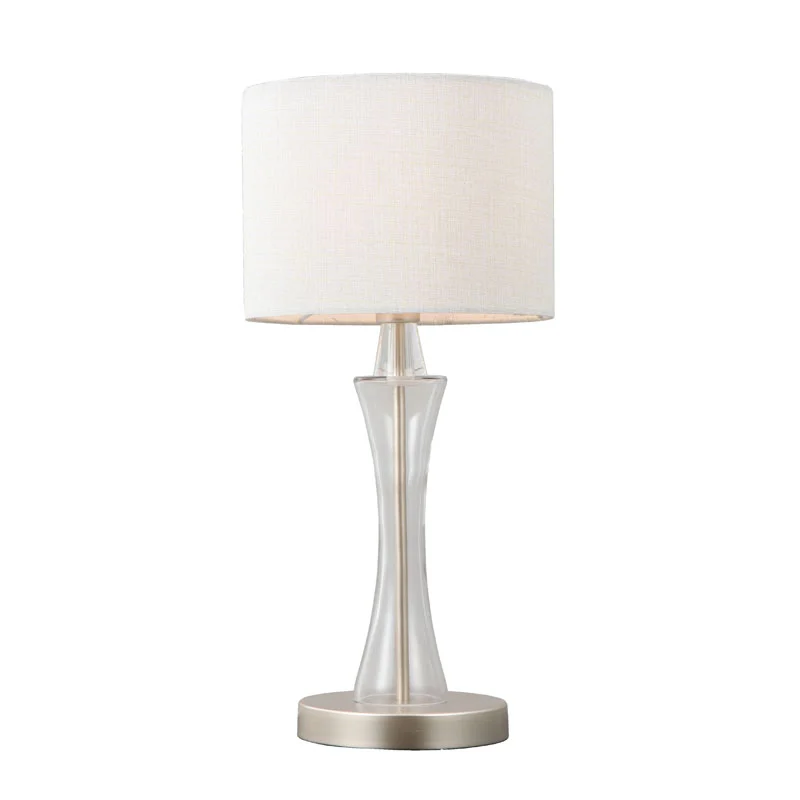 Lampu Meja Tekstil Putih Creme Kontemporer