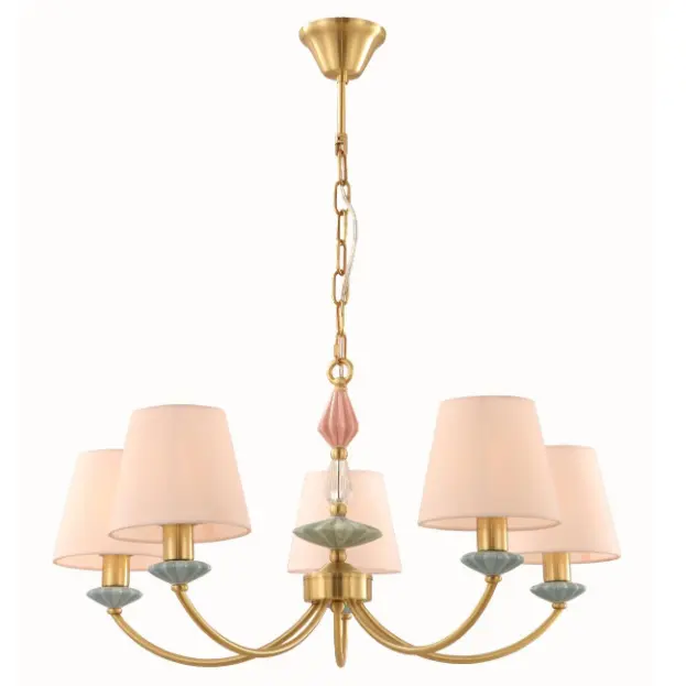 Chandelier Keramik Keramik 5-Cahya Kanthi Chain sing luwes