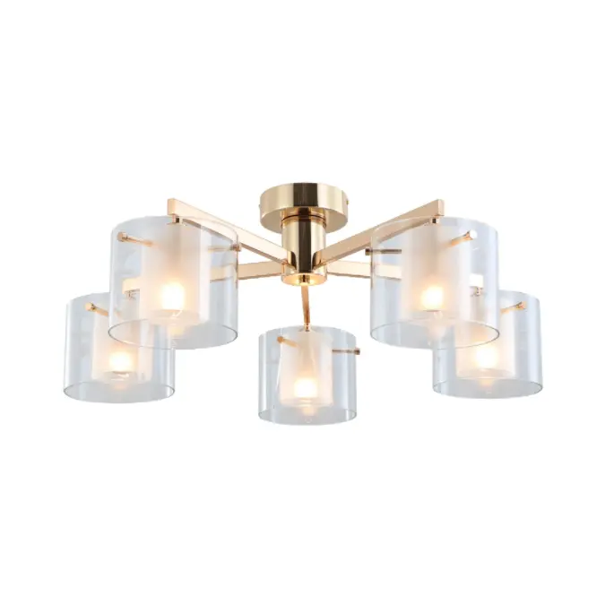 Lampu dual emas 5-lampu siram langit-langit