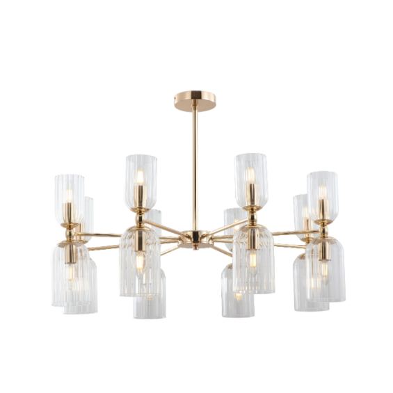 Lampu gelas emas layen pendant