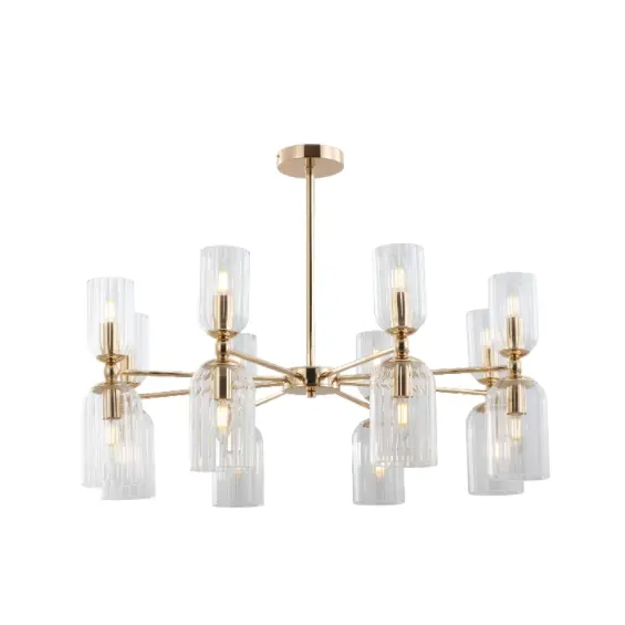 Lampu gelas emas layen pendant