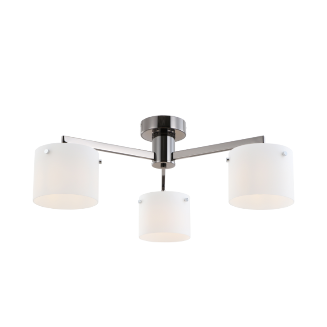 Minimalis Lampu Ceiling Black Chrome 3-Lampu