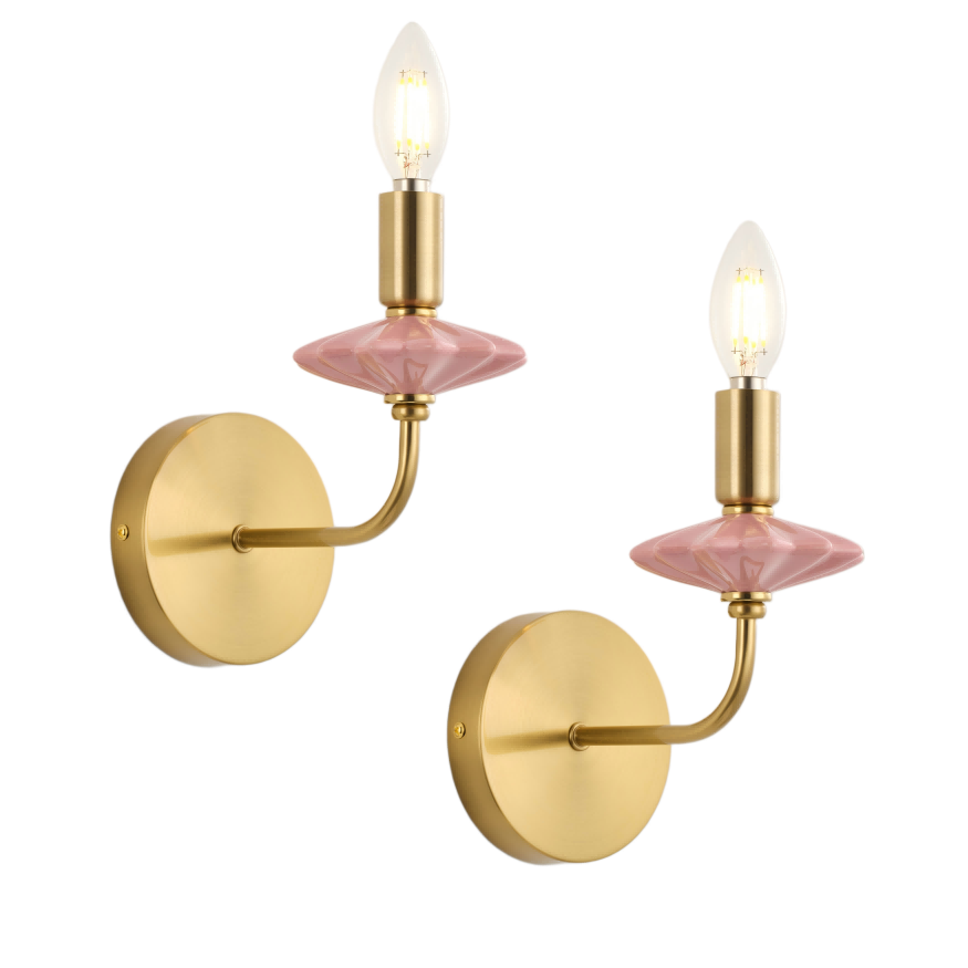 Lampu dinding lilin keramik pink