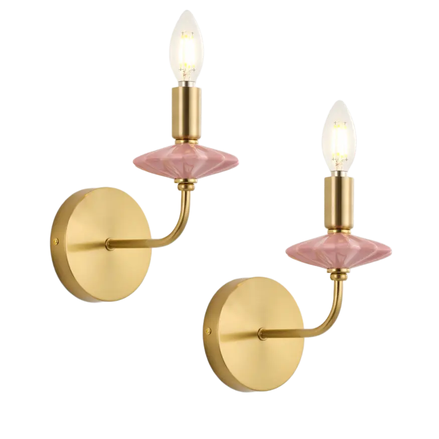 Lampu dinding lilin keramik pink