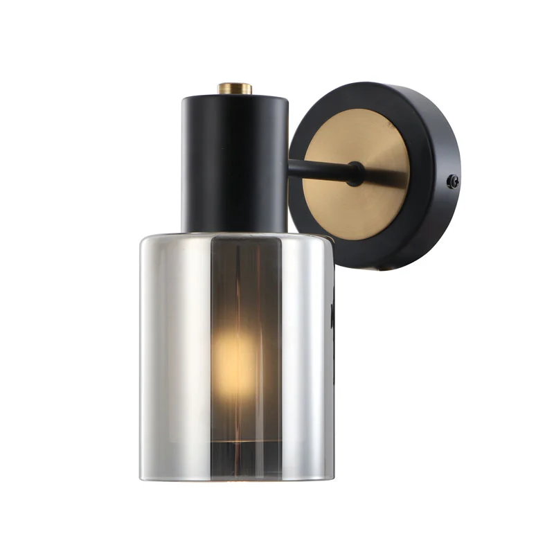 Smoky Double-kacamata Down Slim Wall Light